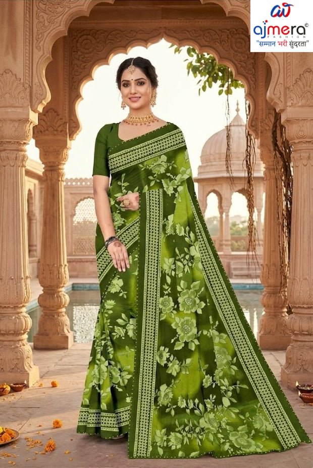 Elegant Printed Saree with Designer Blouse Piece for Festive Wear  | GPT-DHAMAKEDAR-5
