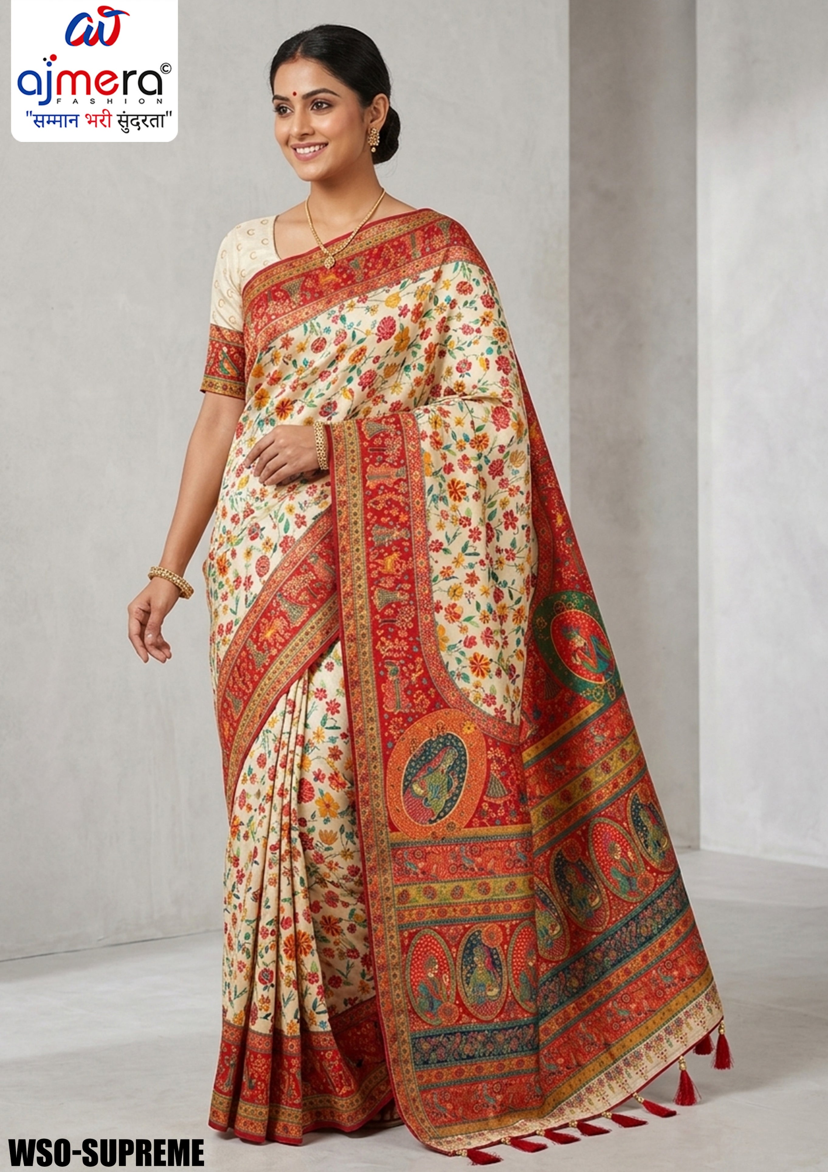 Cultural Jacquard Silk Saree With Blouse Piece | WSO-SUPREME