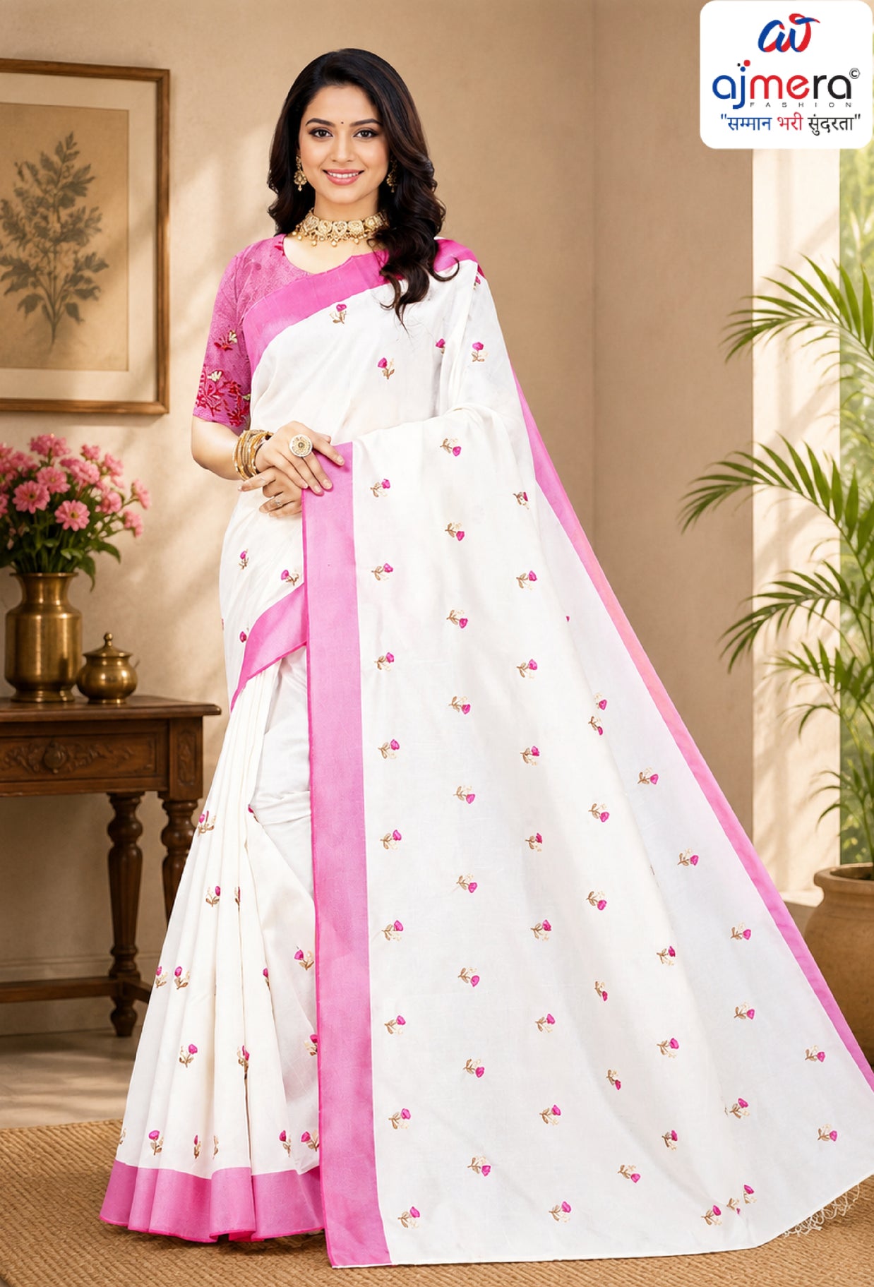 Daily Wear Cotton Saree with Blouse Piece for Premium Ethnic and Traditional Wear | PUT-TRUMP-2