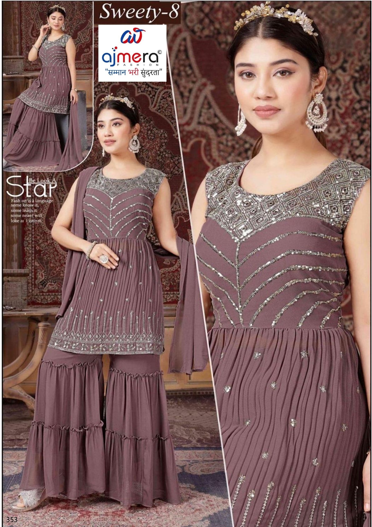 Designer Georgette Gown for Women | KRU-SWEETY-8
