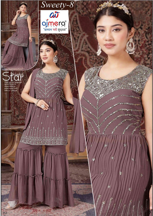 Designer Georgette Gown for Women | KRU-SWEETY-8