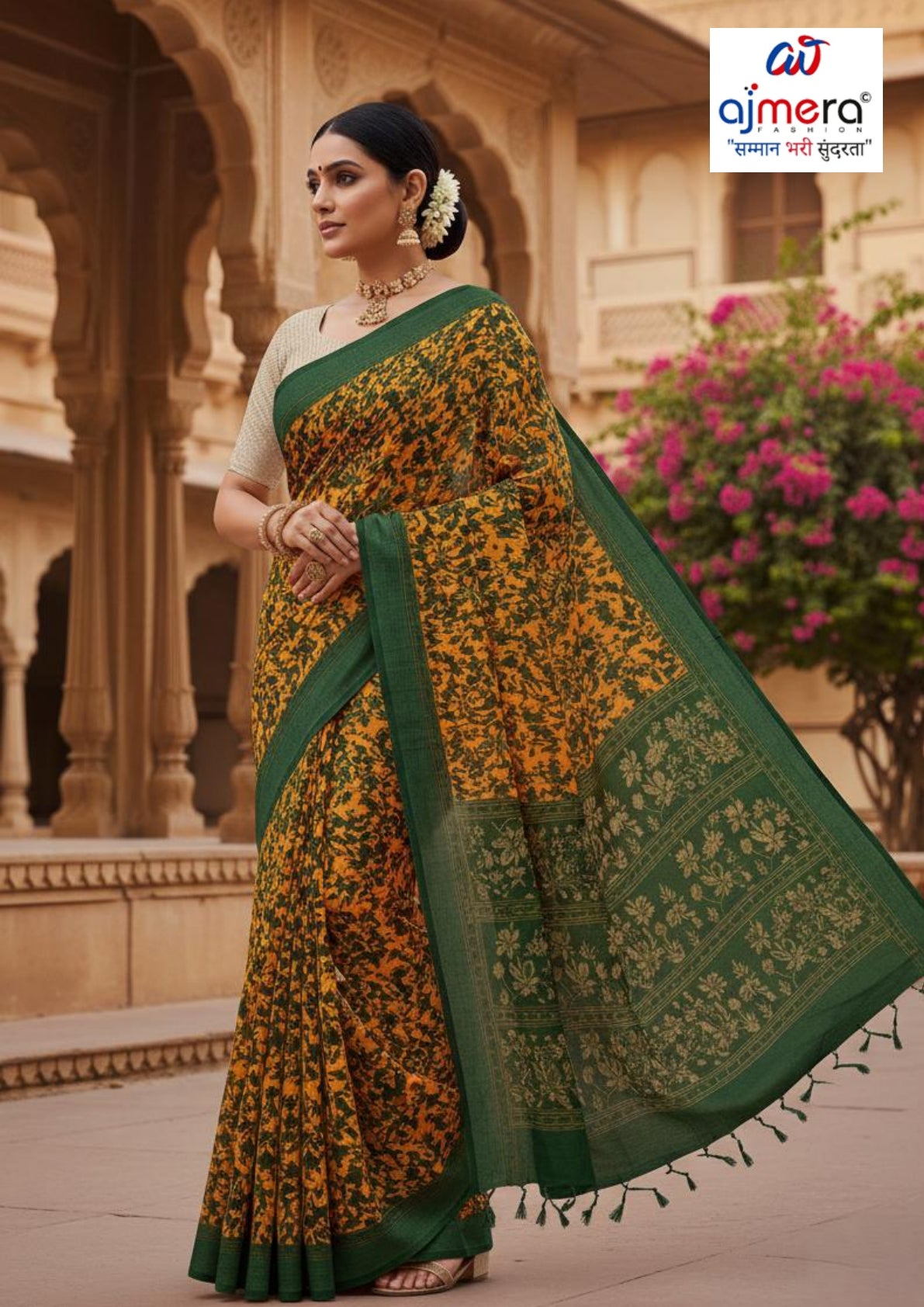 Contemporary Printed Saree with Blouse Piece for Premium Wear  | CAS-LEMON SILK