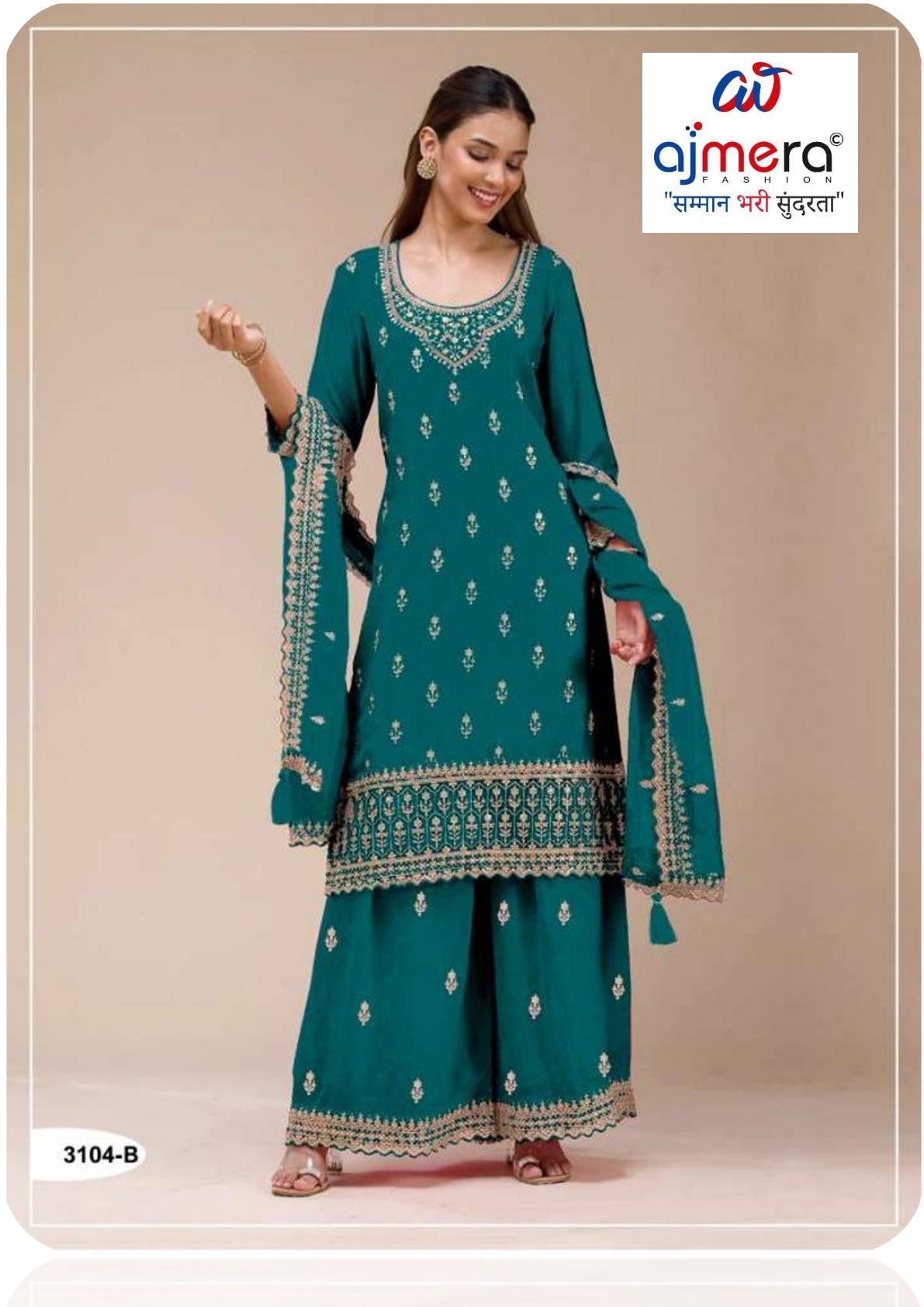 Designer Blooming Georgette Semi-Stitched Suit Set | FID-3104