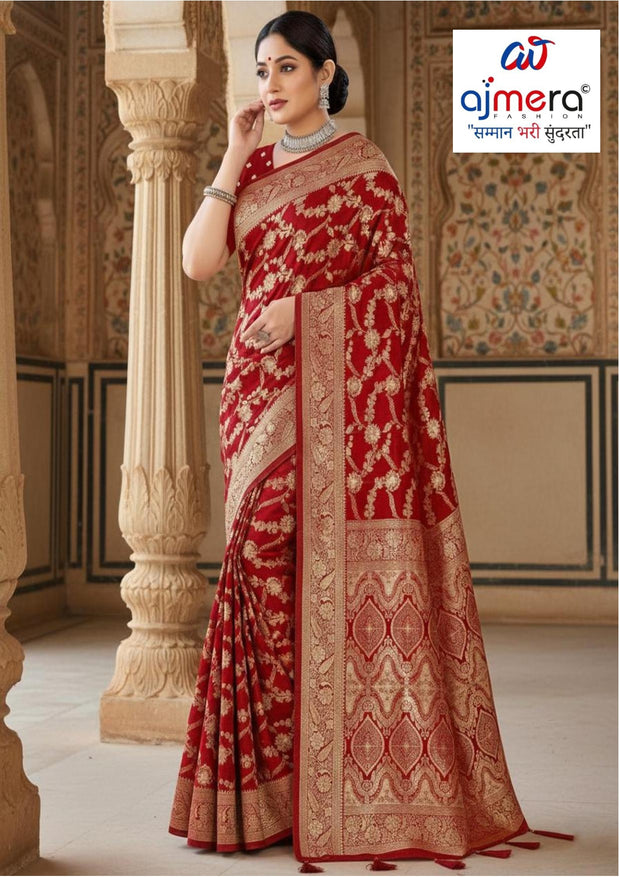 Premium Jacquard Silk Saree with Matching Blouse Piece for Ethnic Celebrations | MTE-25109