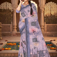 Exclusive Printed Saree with Blouse Piece for Elegant Ethnic Look | GLC-MAKHMALI