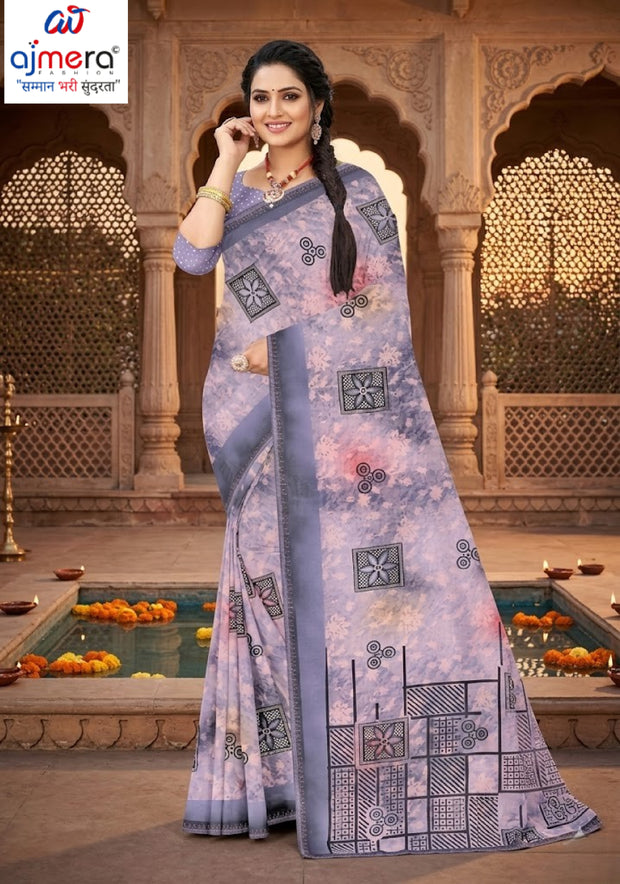 Exclusive Printed Saree with Blouse Piece for Elegant Ethnic Look | GLC-MAKHMALI
