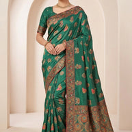 Silver Touch Jacquard Silk Saree With Blouse Piece | WSO-MAY FAIR