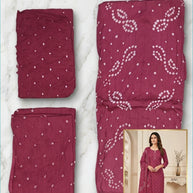 Premium Jamnagar Bandhej Fancy Unstitched Suit Set | MTR-JAMNAGAR BANDHEJ FANCY