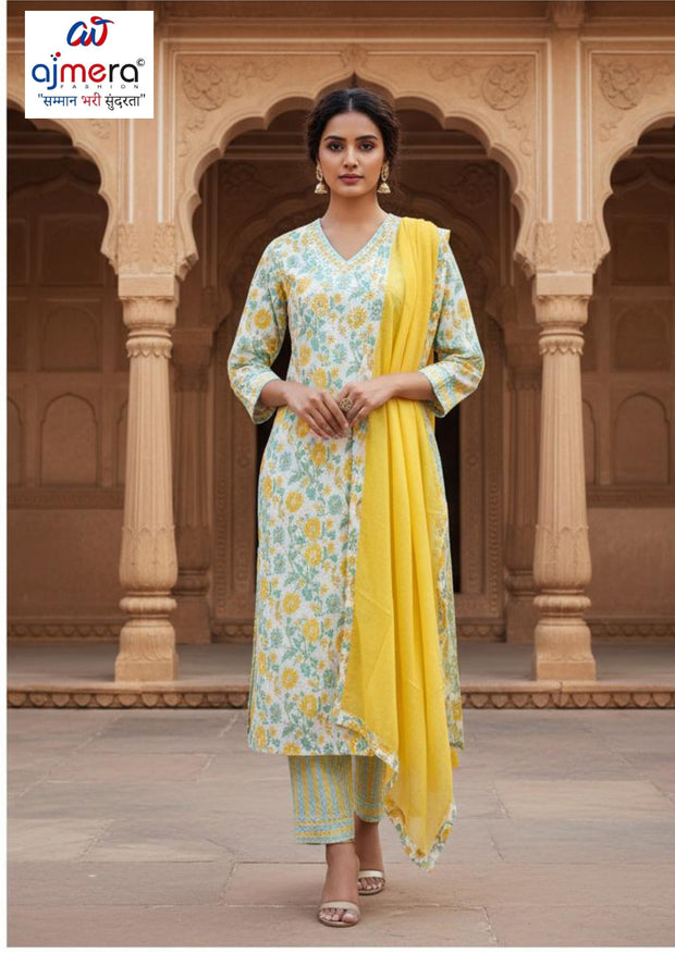 Designer Kurti Pant Dupatta Set for Women | DKF-DG-1436