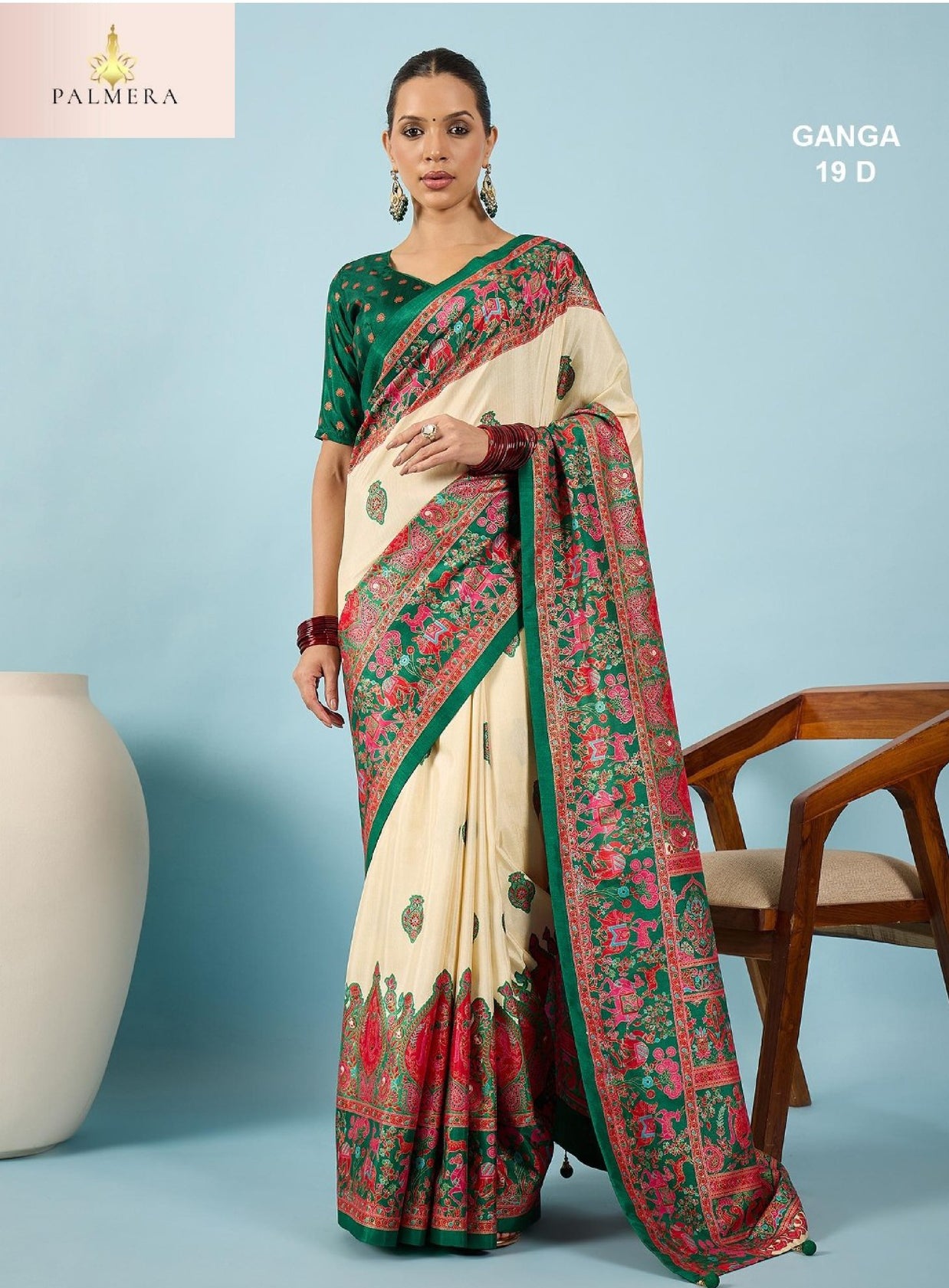 Ganga Blended Silk Saree with Blouse for Premium Ethnic and Designer Wear | ALL-GANGA-19