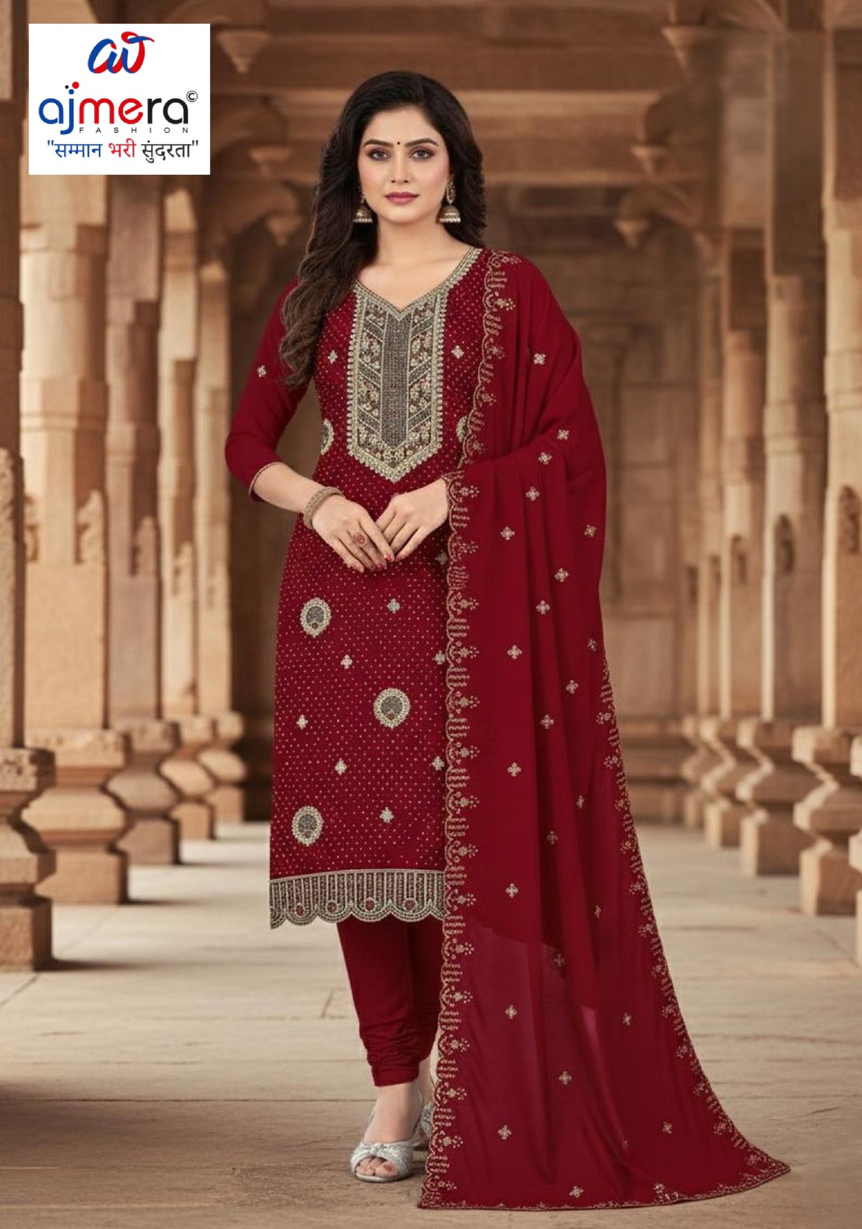 Premium Designer Unstitched Suit Set | KVF-PRINDA