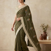 Apricot Khadi Saree with Blouse for Premium Ethnic and Designer Wear | ALL-APRICOT-460