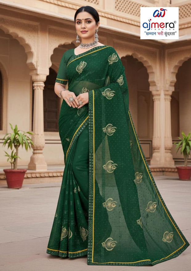 Wholesale Dyed Matching Saree Collection with Blouse Piece for Premium Ethnic and Traditional Wear | VKM-JENA