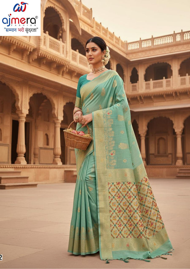 Luxury Jacquard Silk Saree with Blouse Piece for Wedding & Party Wear | SOJ-LILAVATI