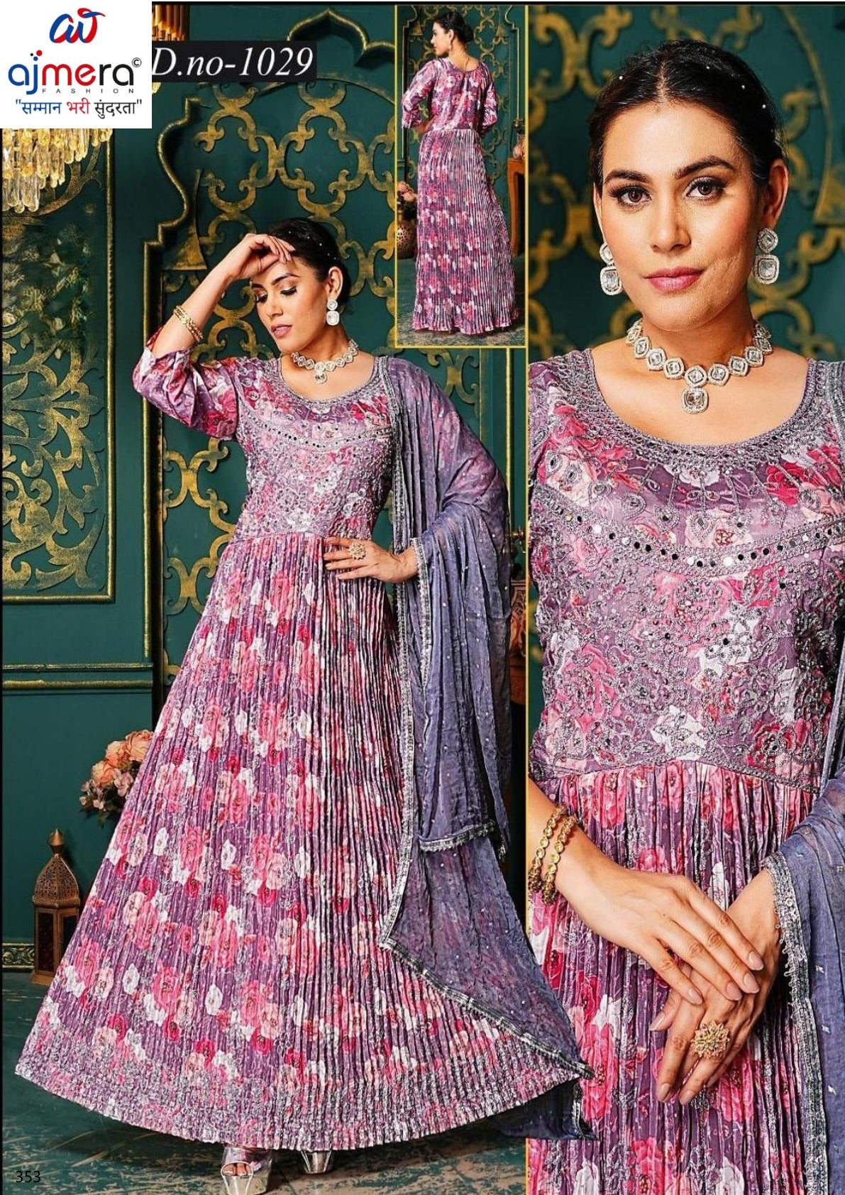 Elegant Chinon Designer Party Wear Gown for Women | PNC-1029