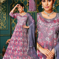 Elegant Chinon Designer Party Wear Gown for Women | PNC-1029