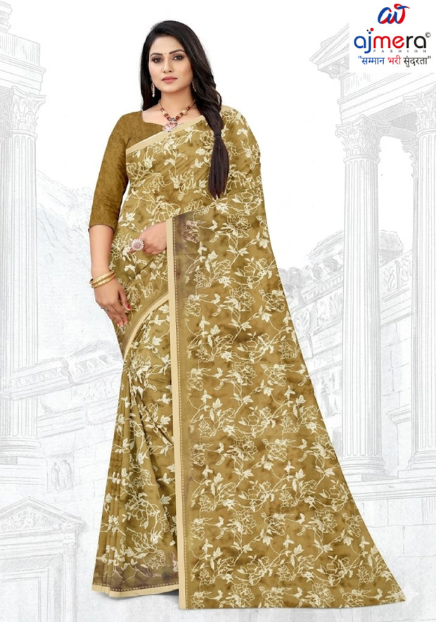 Stylish Printed Saree with Blouse Piece for Traditional Celebrations  | GLC-RASA SILK