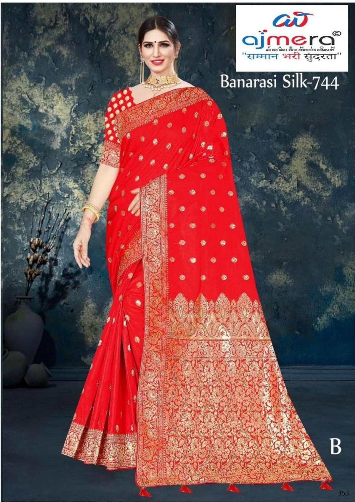 Fashionable Jacquard Silk Saree without Blouse for Special Events | MTE-BANARASHI SILK-744