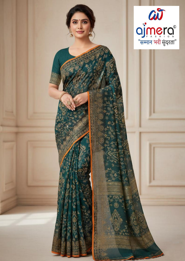 Weightless Print Loose Saree with Blouse for Premium Ethnic and Traditional Wear | MVN-MANGAL