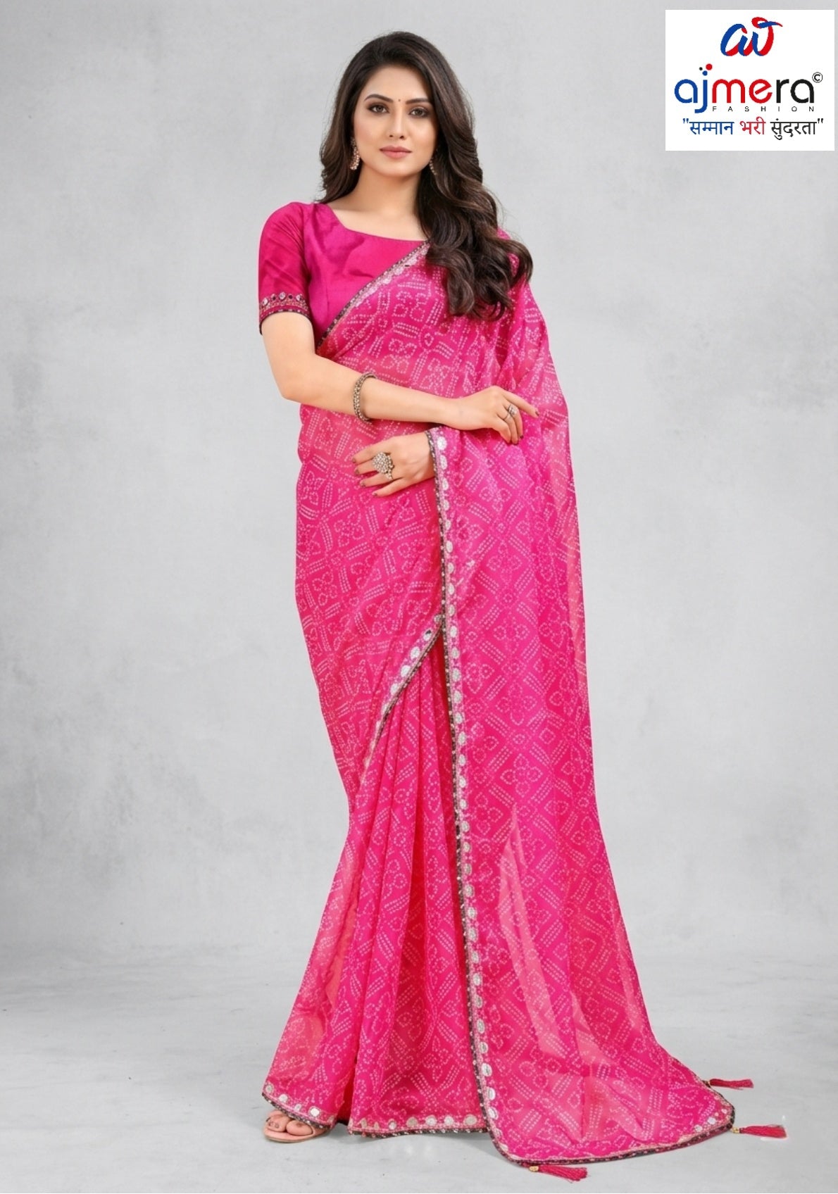 Graceful Printed Saree with Blouse Piece for Modern Ethnic Fashion  | JS-SEEMA
