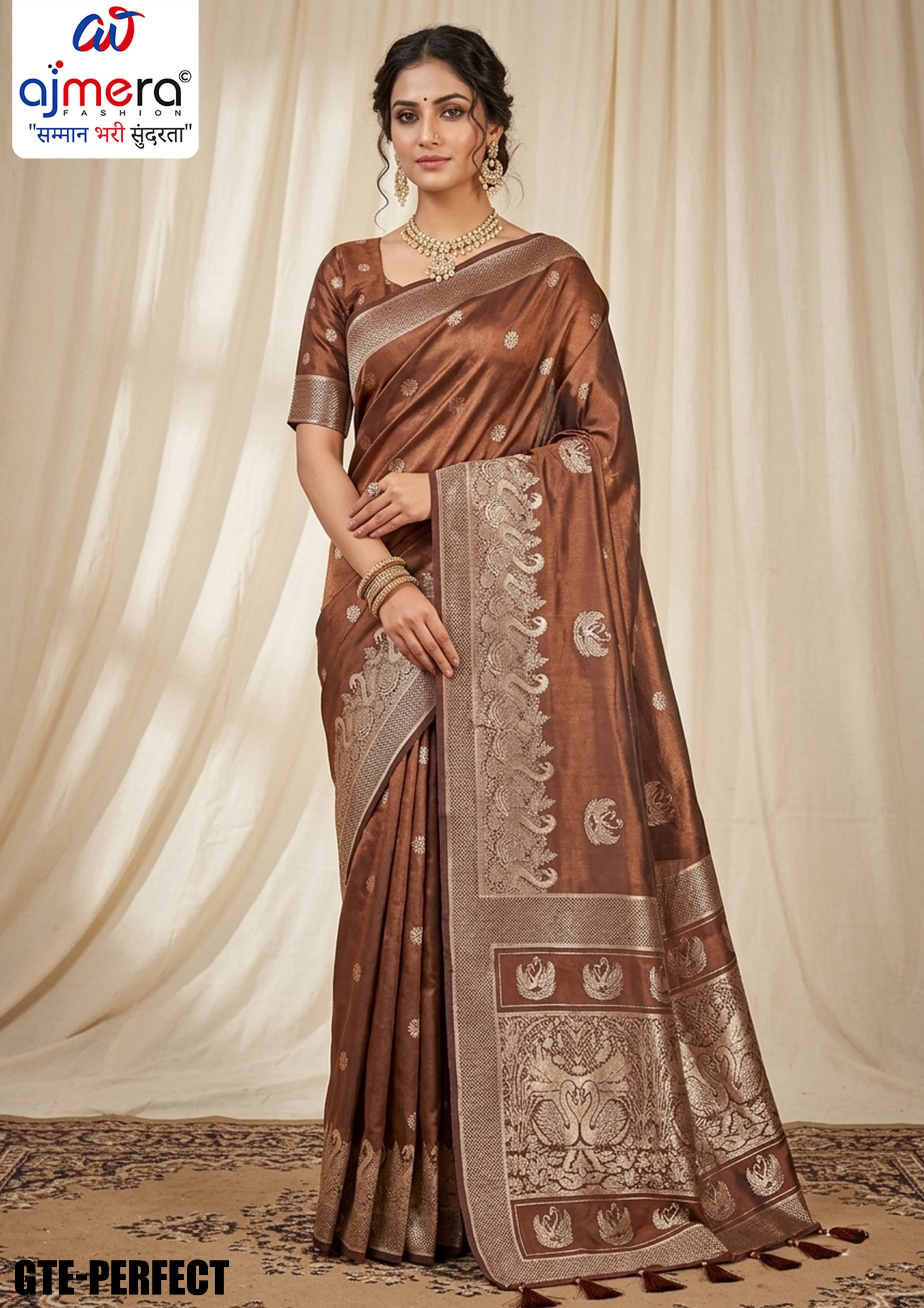 Grace Jacquard Silk Saree With Blouse Piece | GTE-PERFECT