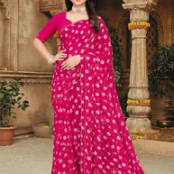 Elegant Printed Saree with Designer Blouse Piece for Festive Wear  | JS-VEDIKA