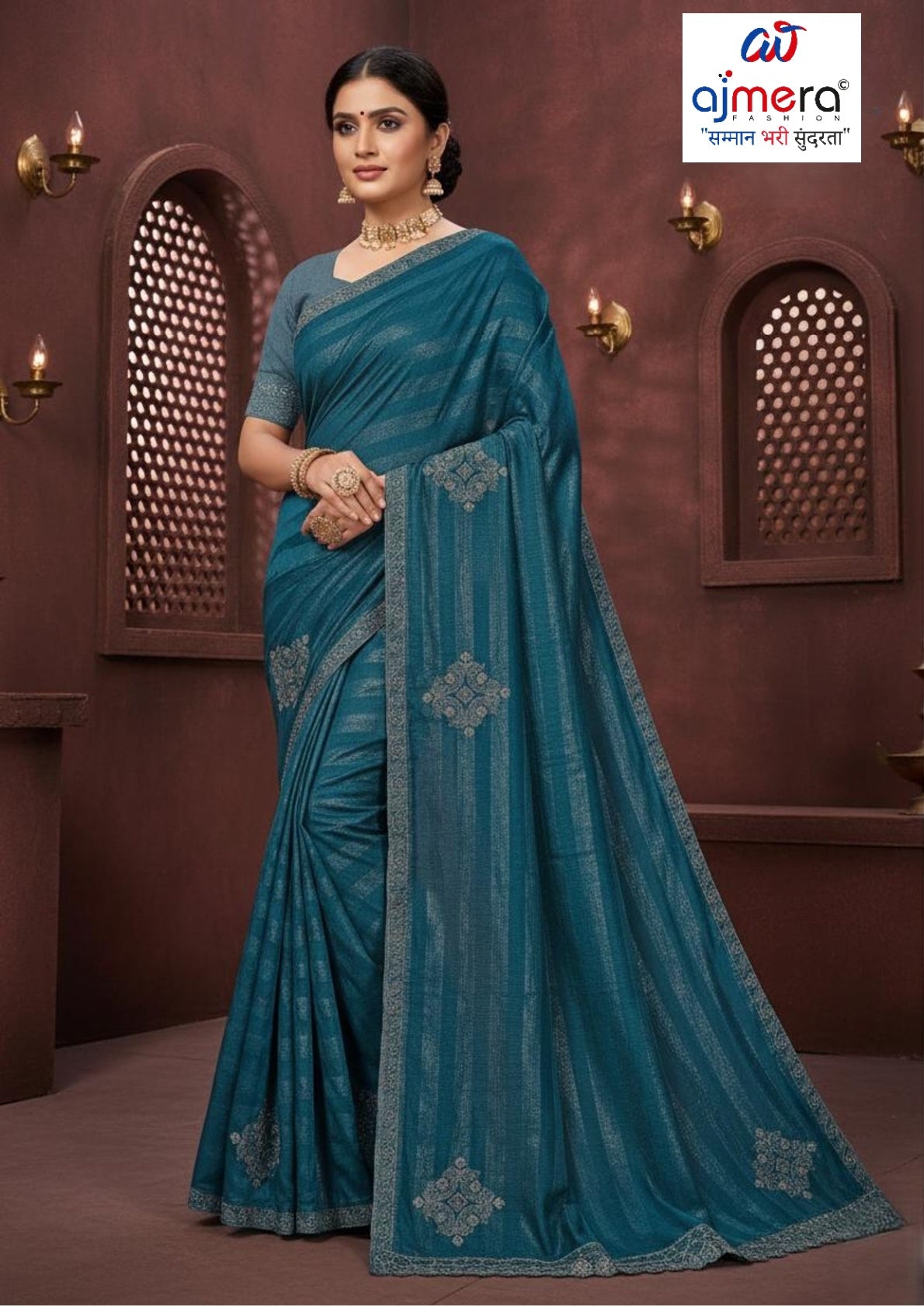 Rimzim Designer Dyed Matching Saree with Blouse Piece for Premium Ethnic and Traditional Wear | TIK-MOTU PATLU