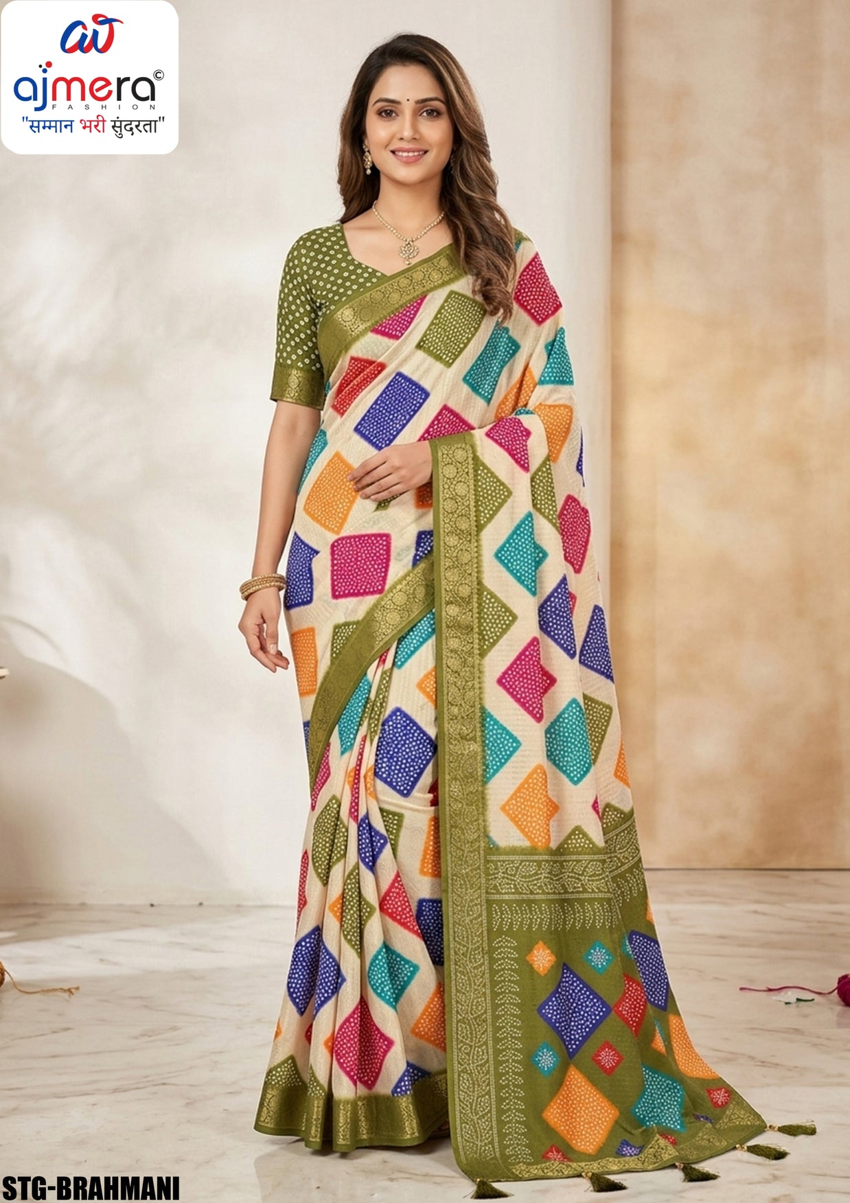Digital Printed Saree with Blouse Piece for Premium Ethnic and Traditional Wear | STG-BRAHMANI