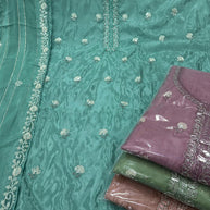 Luxury Glass Organza Unstitched Suit Set | VAA-THE COMPANY