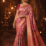 Luxury Jacquard Silk Saree without Blouse for Wedding & Party Wear | TUL-AMRIT GYAN COTTON
