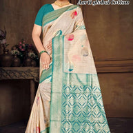 Elegant Jacquard Silk Saree with Designer Blouse Piece for Festive Elegance | TUL-AARTI GLOBAL COTTON