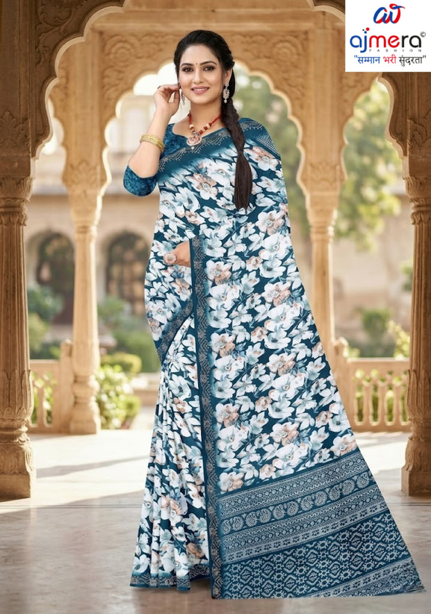 Premium Printed Saree with Matching Blouse Piece for Ethnic Elegance  | GLC-DHURANDHAR