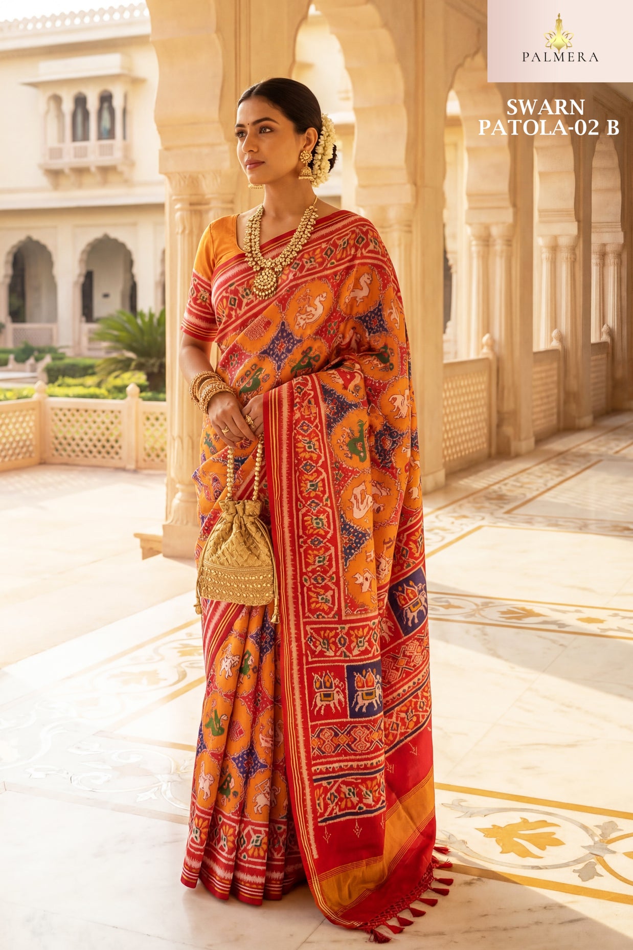 Palmera Saree Manufacturer and Palmera Saree Supplier | ALL-SWARN PATOLA-02