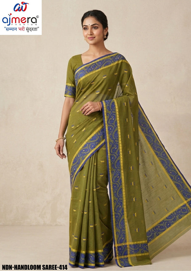Soft Cotton Saree with Without Blouse for Premium Ethnic and Traditional Wear | NDN-HANDLOOM SAREE-414