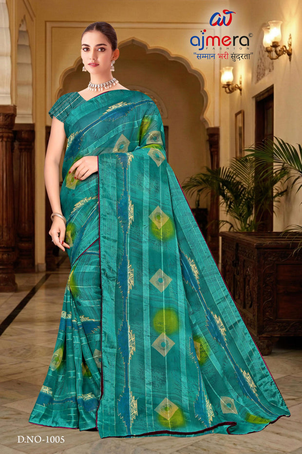 Chic Printed Saree with Blouse Piece for Sophisticated Ethnic Style | SNR-RACHNA
