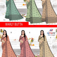 Pure Cotton Saree with Blouse Piece for Premium Ethnic and Traditional Wear | VKF-WARLY BUTTA