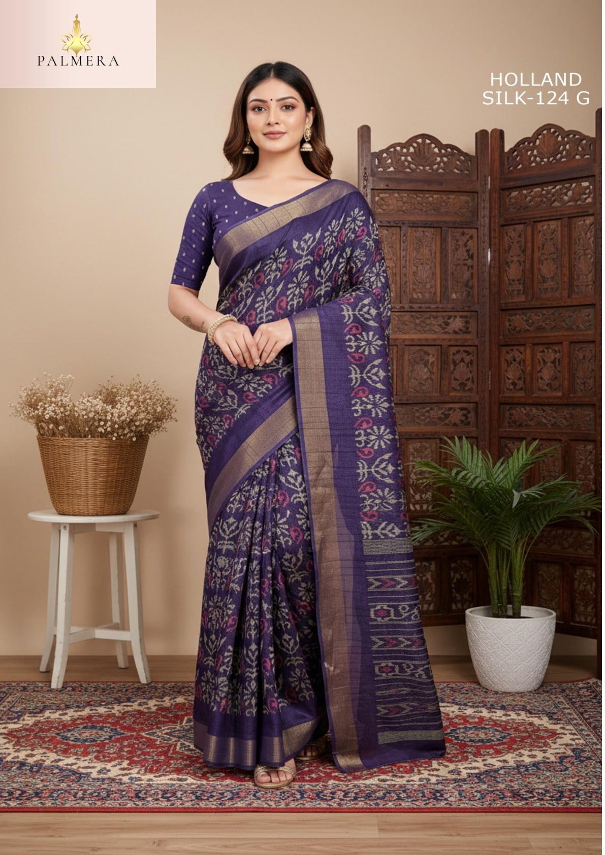 Silk Kota Silk Saree with Blouse for Premium Ethnic and Traditional Wear | ALL-HOLLAND SILK-124