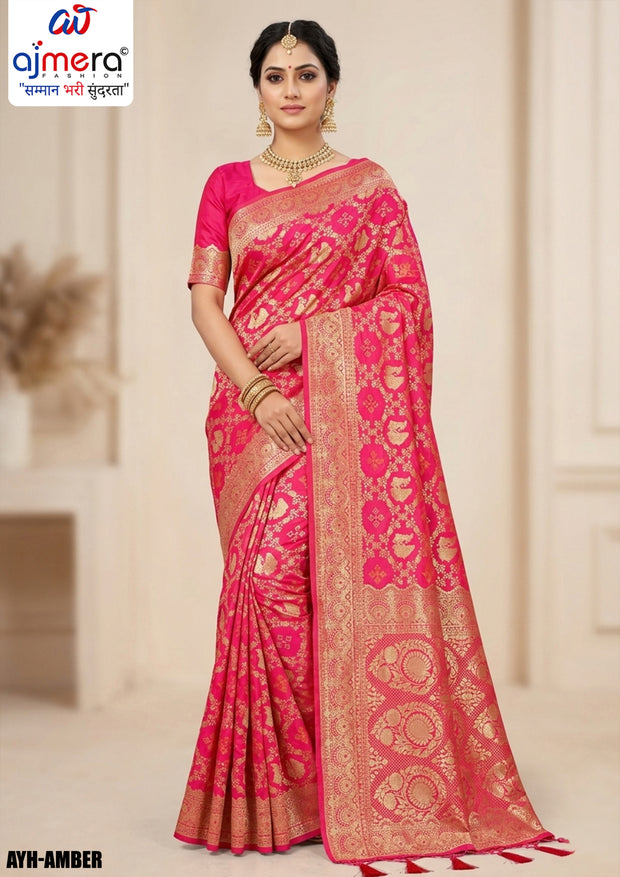 Woven Jacquard Silk Saree With Blouse Piece | AYH-AMBER