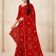 Premium Printed Saree with Matching Blouse Piece for Ethnic Elegance | GLC-SHADI COM