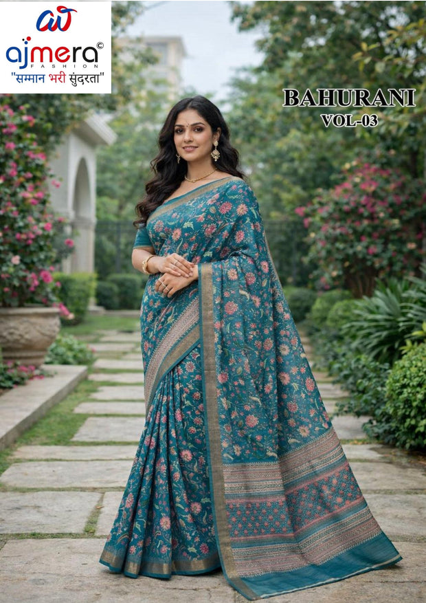 Fashionable Printed Saree with Blouse Piece for Festive Collection | RMF-BAHURANI VOL-3