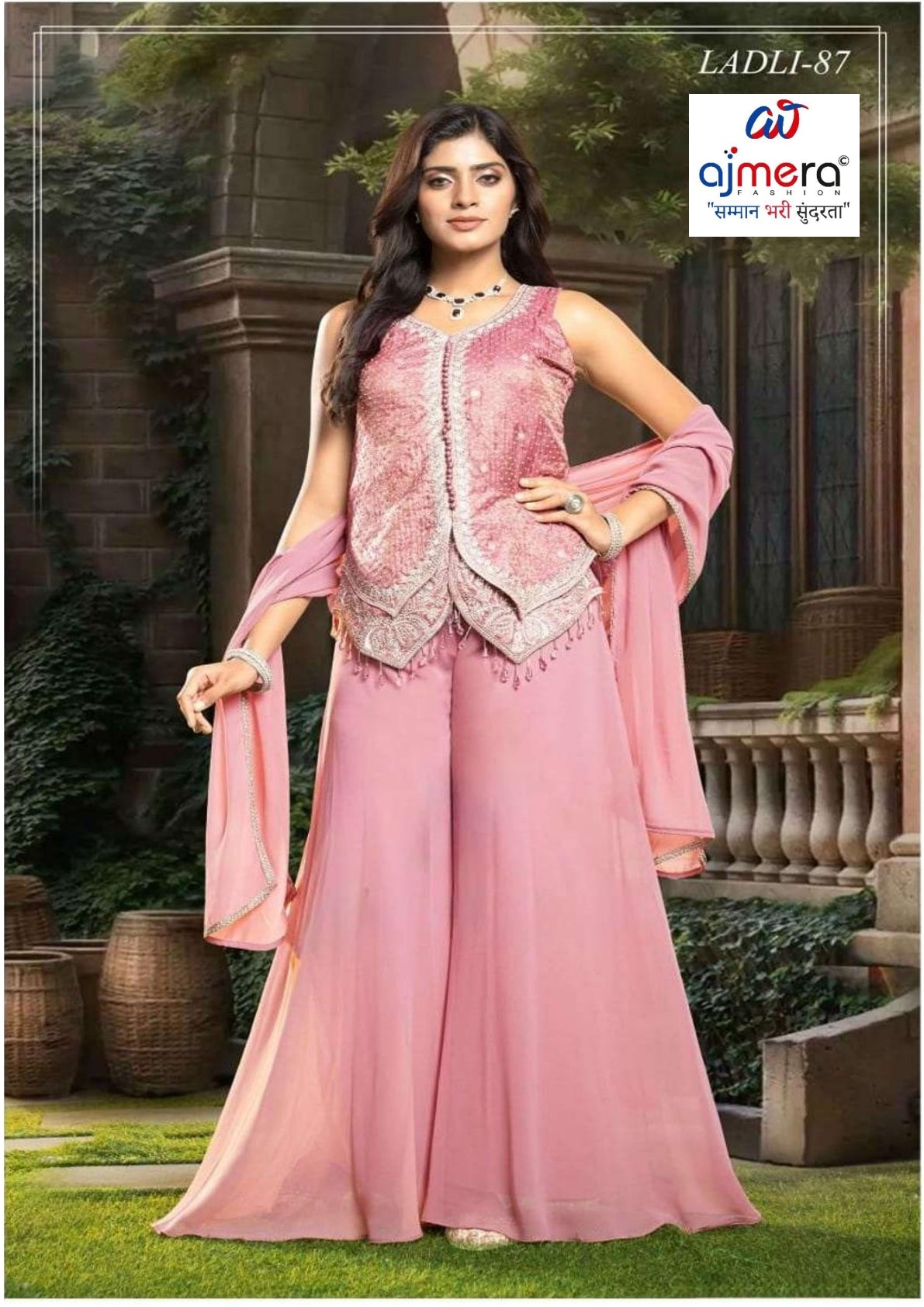 Designer Jacquard Gown for Women | JNX-LADLI87-L
