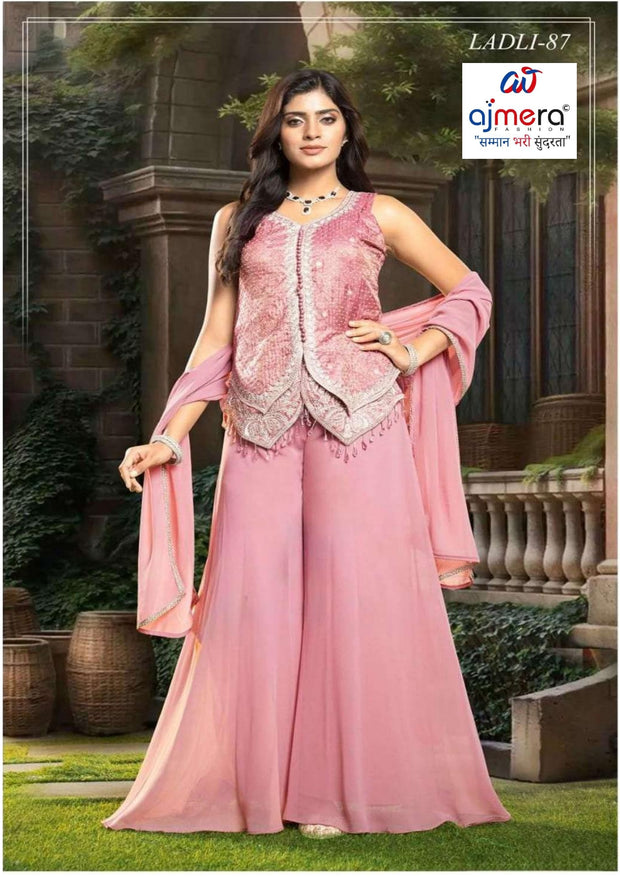 Designer Jacquard Gown for Women | JNX-LADLI87-L