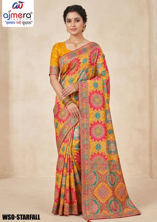 Heritage Touch Jacquard Silk Saree With Blouse Piece | WSO-STARFALL
