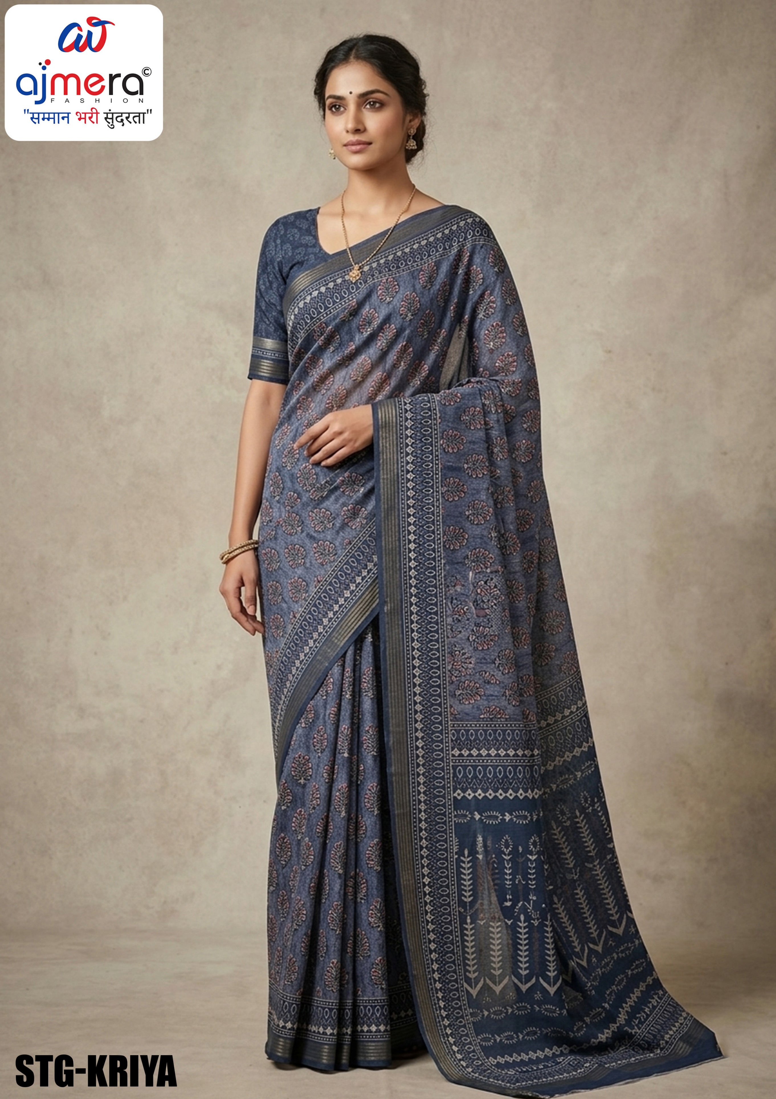 Digital Print Silk Saree with Blouse Piece for Premium Ethnic and Traditional Wear | STG-KRIYA