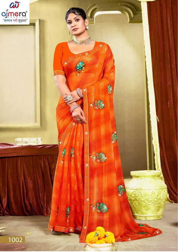Chic Printed Saree with Blouse Piece for Sophisticated Ethnic Style | PRM-RAJNI