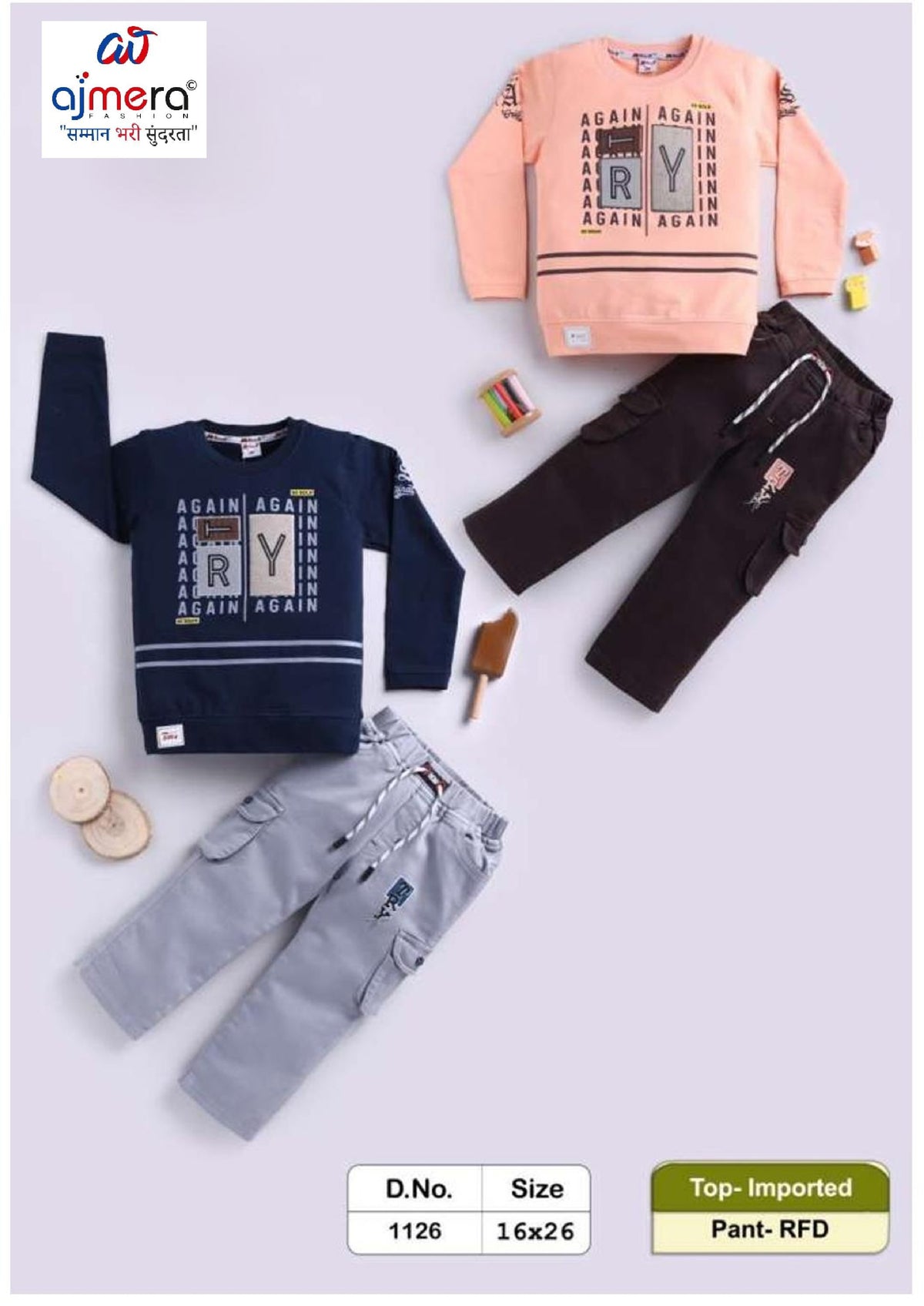 Kids T-Shirt & Pant Set Wholesale in India | KFL-1126