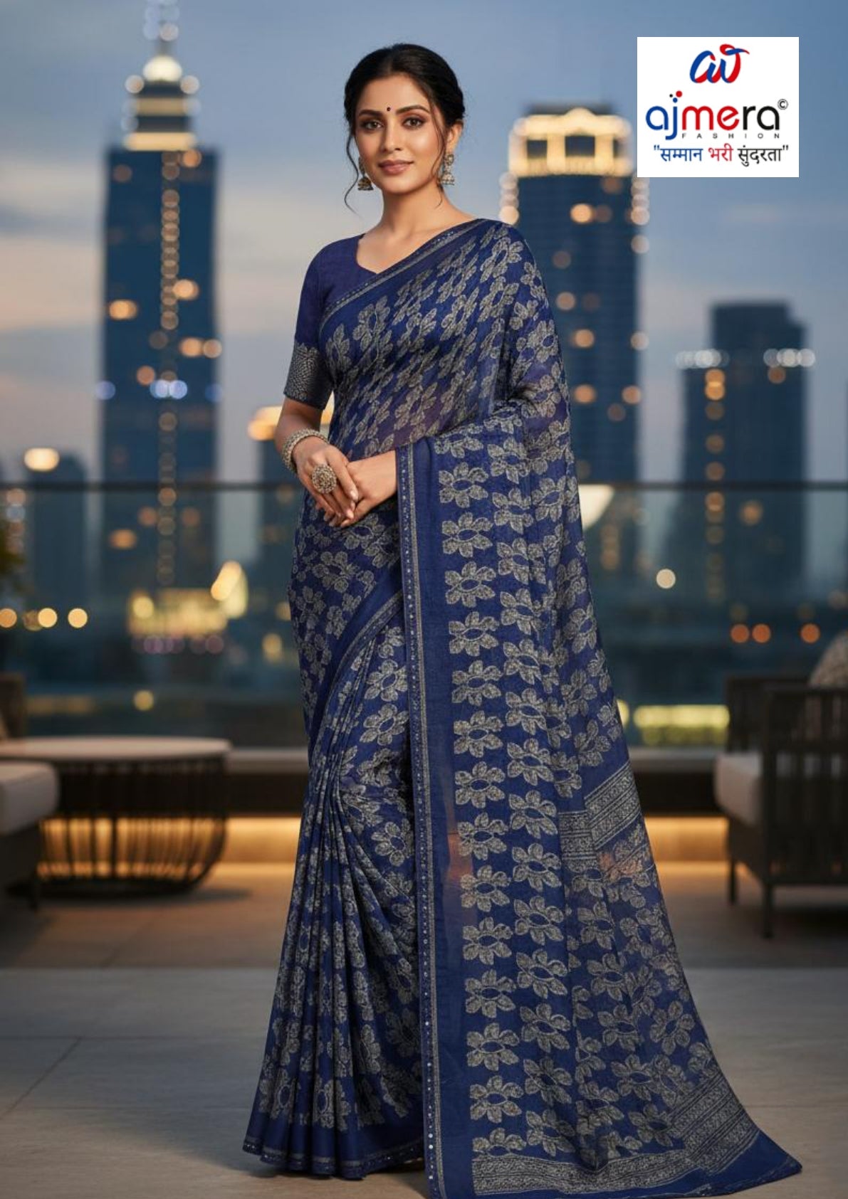 Premium Printed Saree with Matching Blouse Piece for Ethnic Elegance  | RDD-GUNJIKA