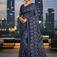 Premium Printed Saree with Matching Blouse Piece for Ethnic Elegance  | RDD-GUNJIKA