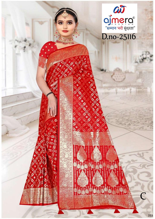 Designer Jacquard Silk Saree with Blouse Piece for Traditional Occasions | MTE-25116