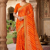Weightless Print Loose Saree without Blouse for Premium Ethnic and Traditional Wear | APAR-BMW